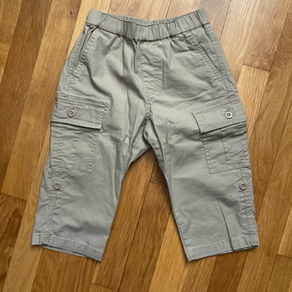 Uniqlo Boys Khaki Cargo Shorts Adjustable Length Size Small